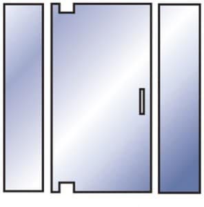 Simplified inline pivot door with side panels configuration diagram