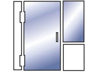 Simplified inline swing door with half panel configuration diagram