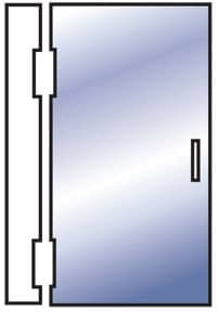Simplified single swing shower door configuration diagram