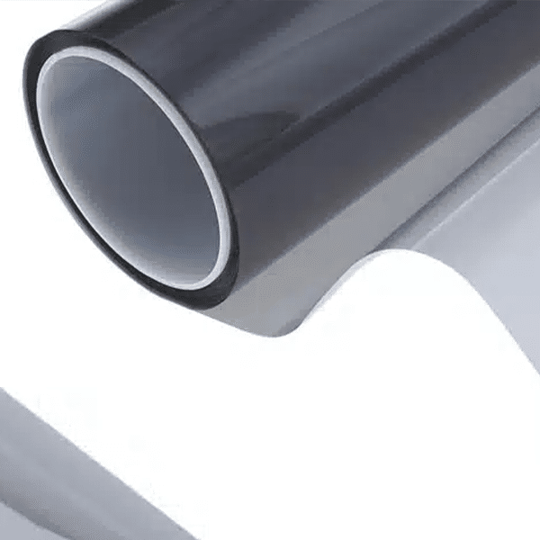 Roll of architectural window film ready for installation