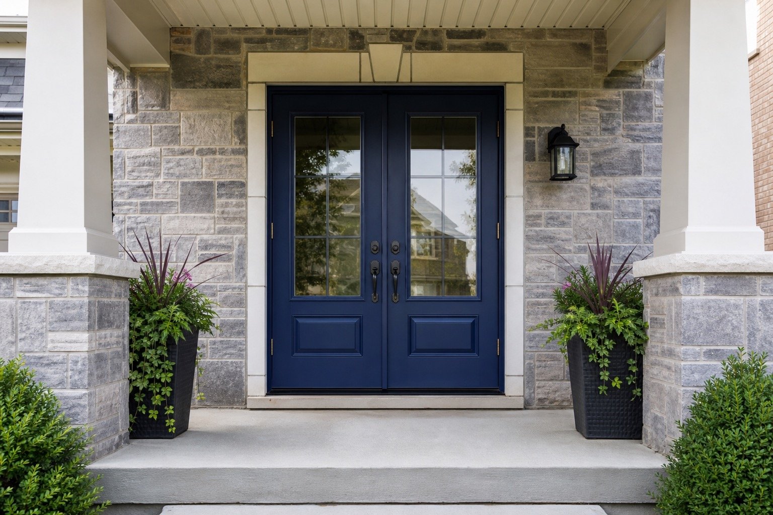Wide double-door entrance on a Hamilton-area home