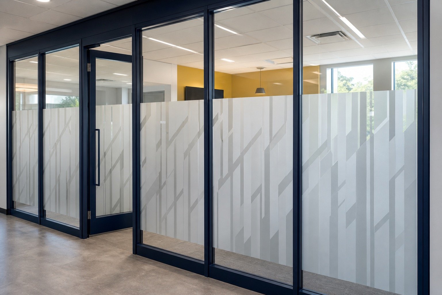 Site conditions considered for sandblasted & etched glass service