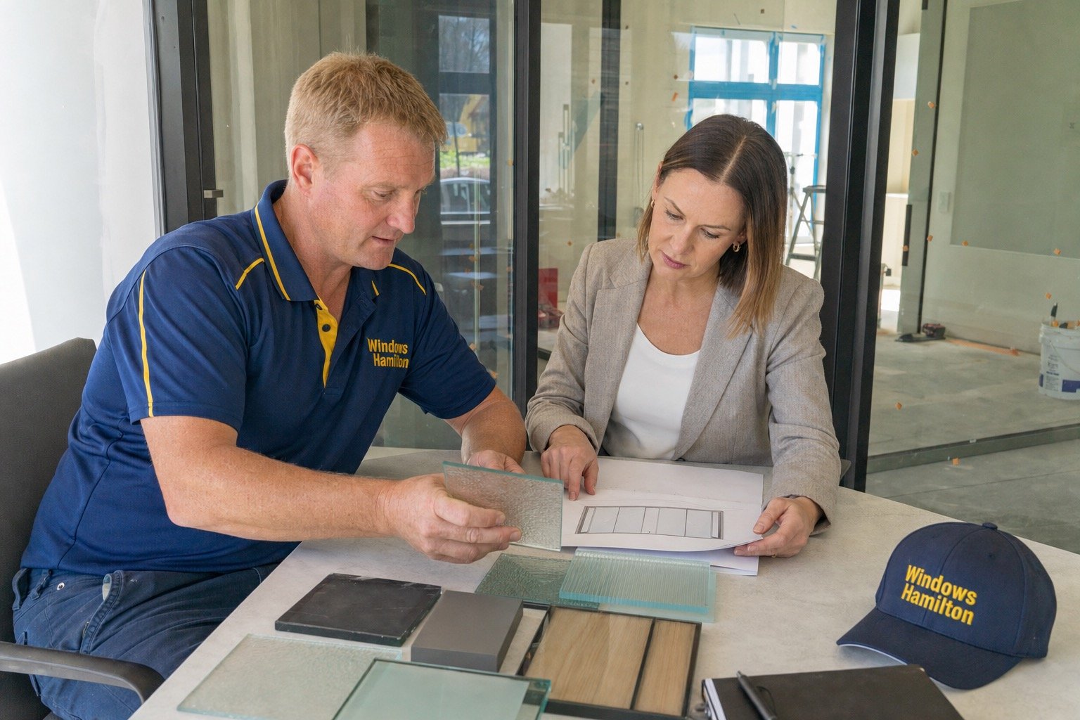 Site conditions considered for acid-etched glass specification