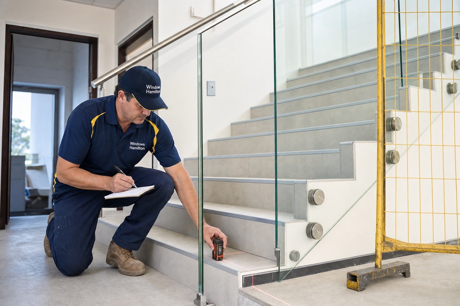 Site conditions considered for commercial stair glass