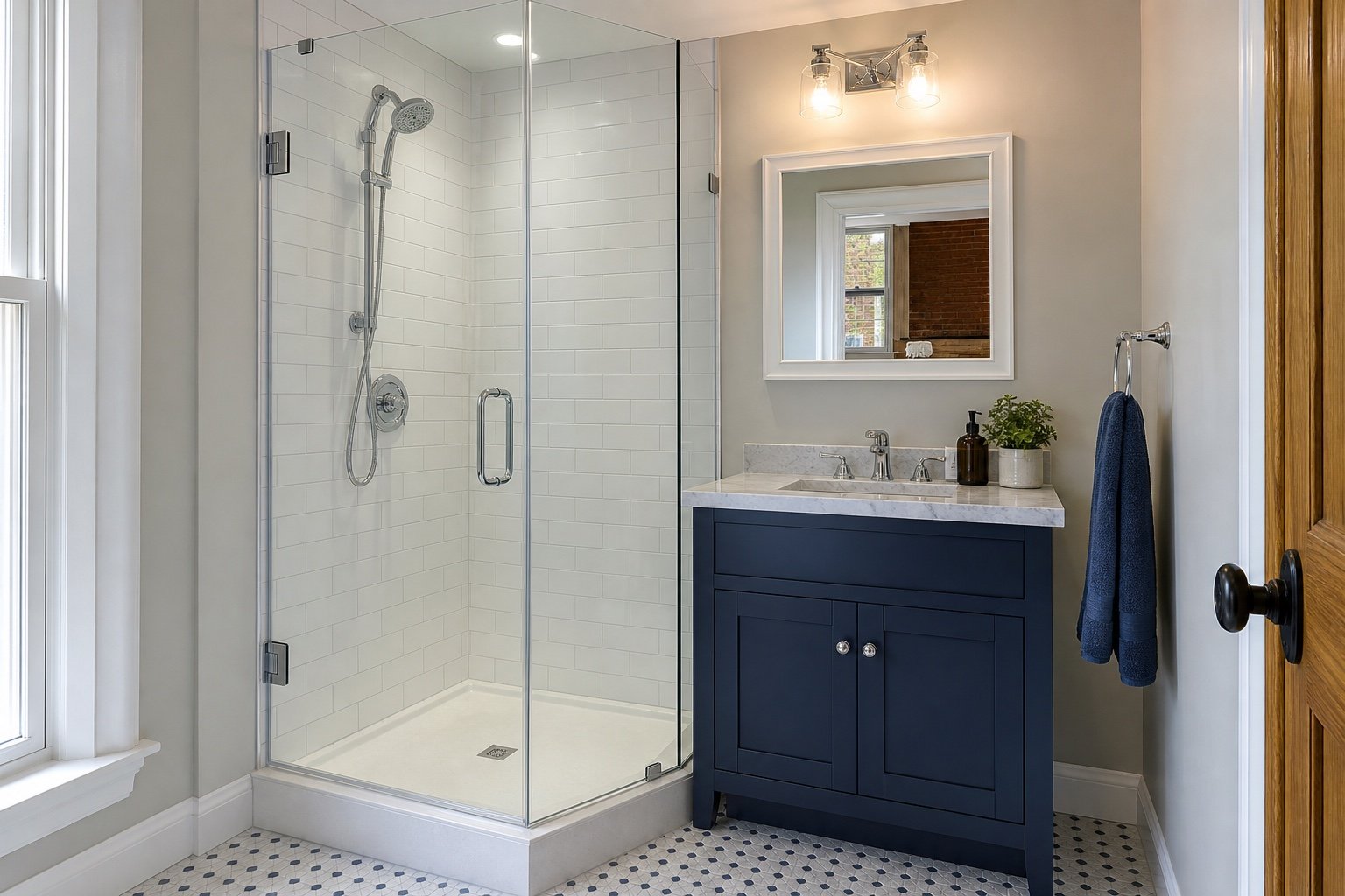 Site conditions considered for right-angle pivot door & panel