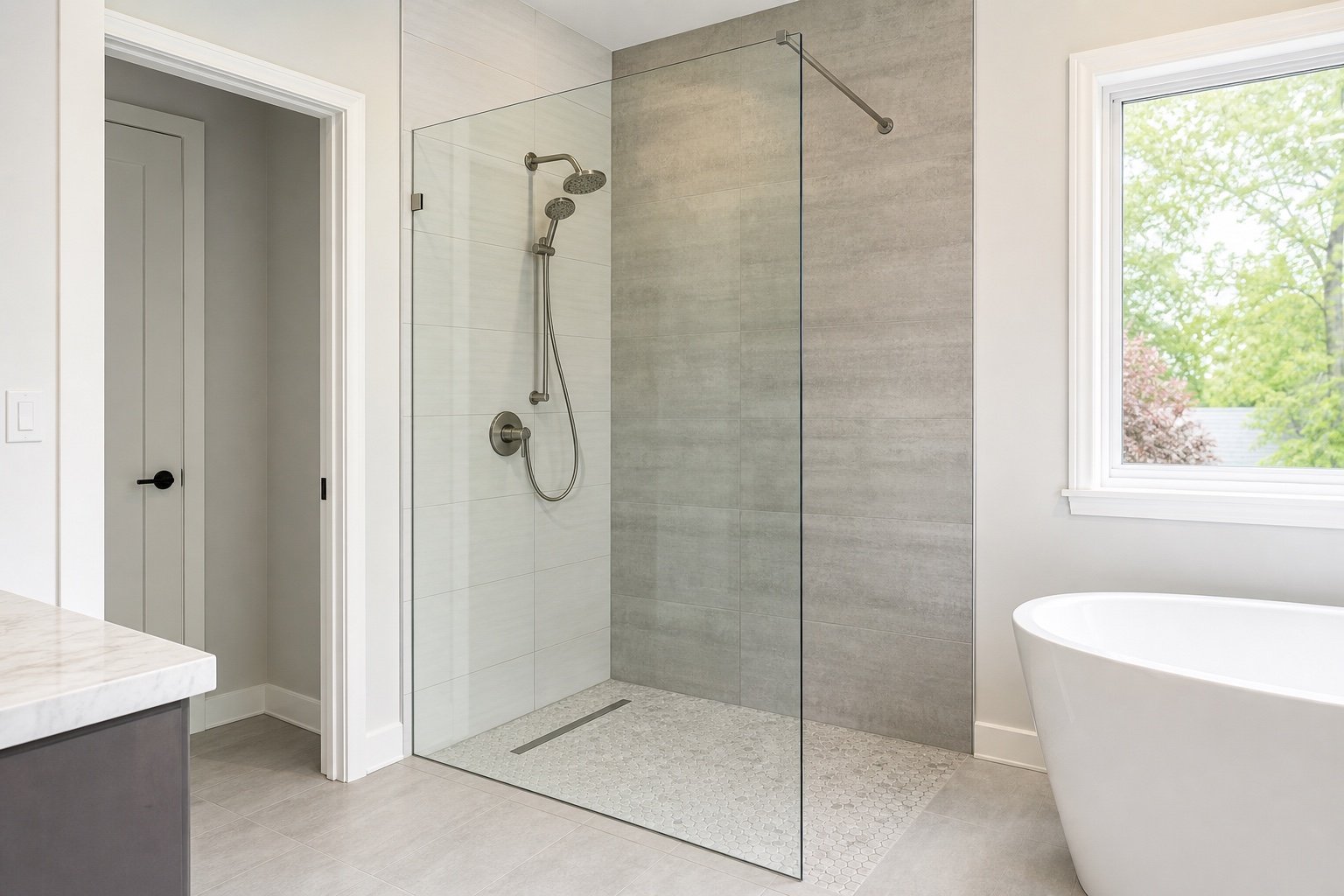 Walk-In Screens in a Hamilton-area bathroom